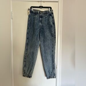 NWT VTG 80s Mom Jeans Chic Sz:15 Tall JR Acid Wash Denim High Waisted Pleated.